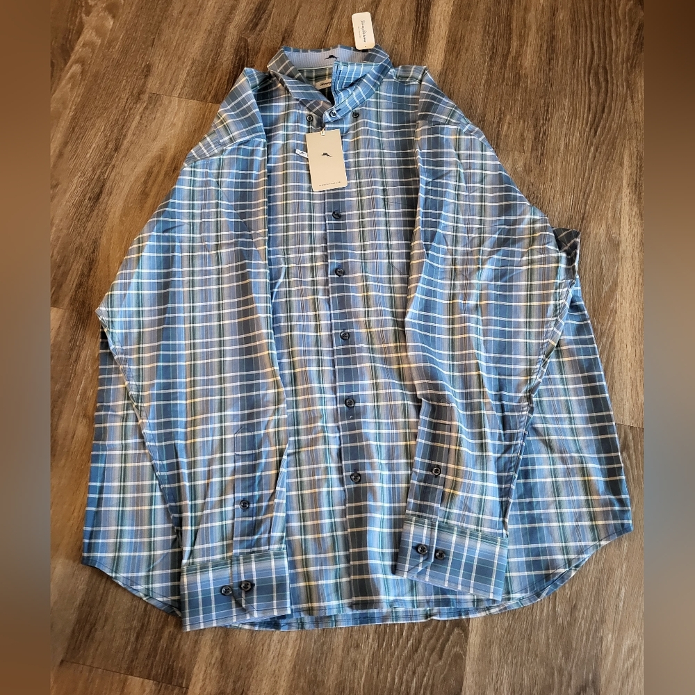 Tommy Bahamas Blue Plaid Button-Up Shirt